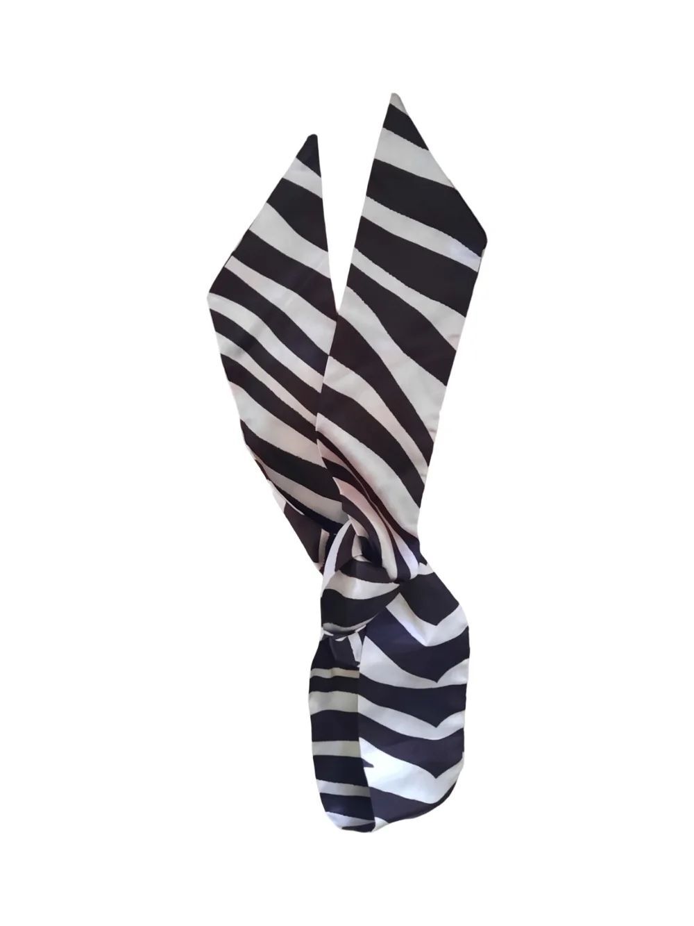 Black & White Striped Hair Scarf - Women Accessories